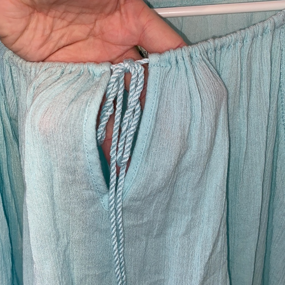 Denim & Supply Ralph Lauren boho long sleeve blouse with ruffles and keyhole - Picture 3 of 8